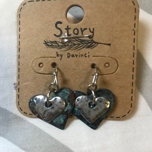 Marble heart earrings